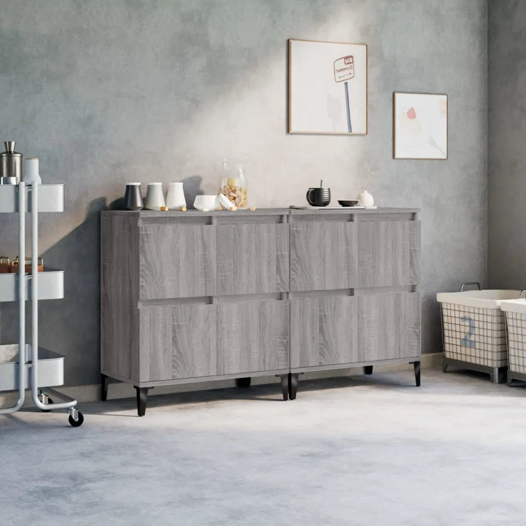 Credenze 2pz Grigio Sonoma 60x35x70 cm in Legno Multistratocod mxl 101417