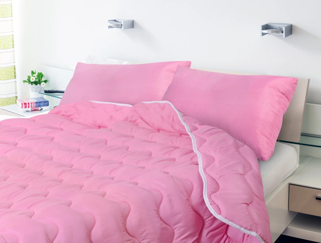 AIO FACTORY Piumino 155x220 cm Rosa Microfibra Antiallergica