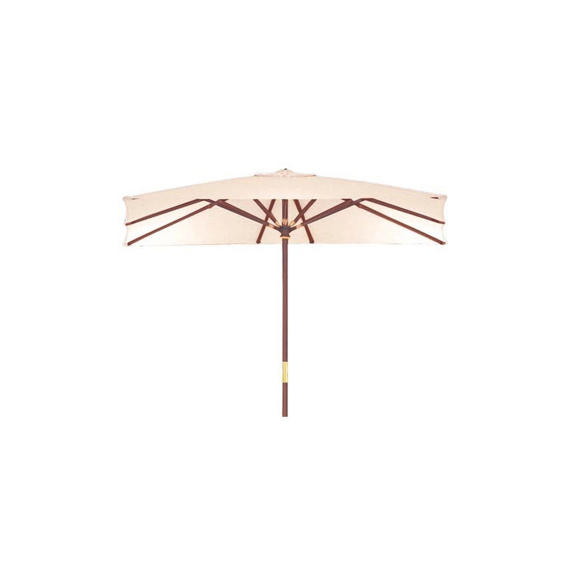 Ombrellone da Giardino Quadrato Struttura in Legno Sun Top Beige 3x3 mt