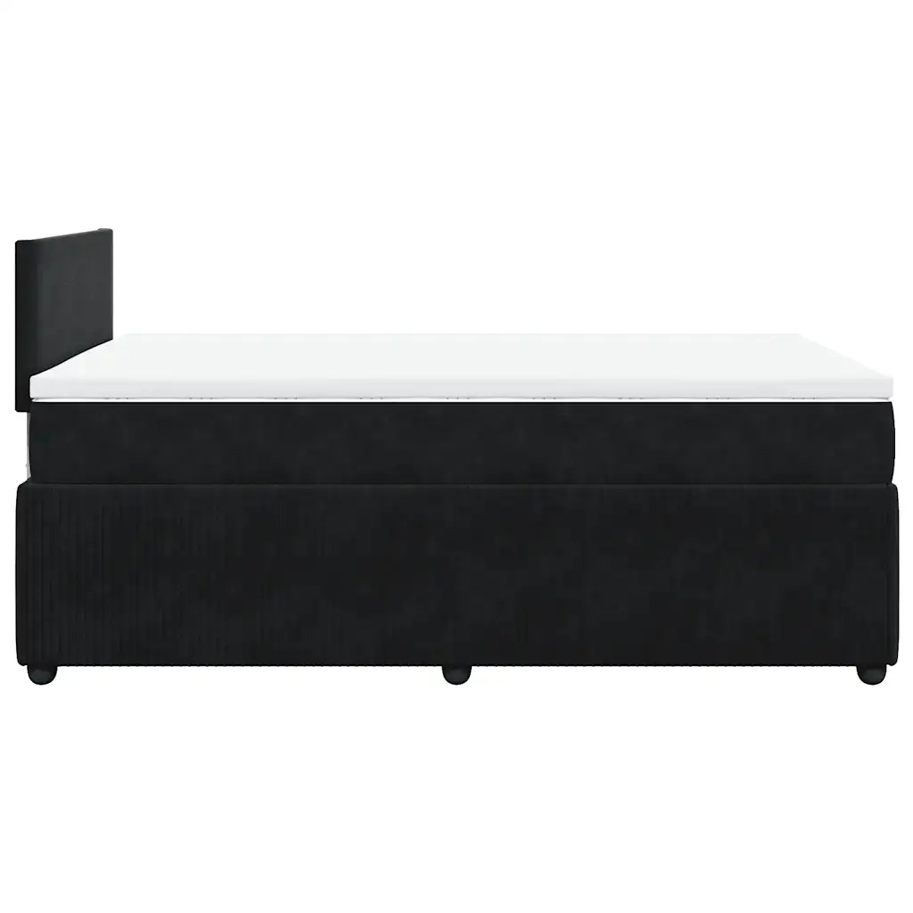 Giroletto a Molle con Materasso Nero 120x190 cm in Velluto 3287682