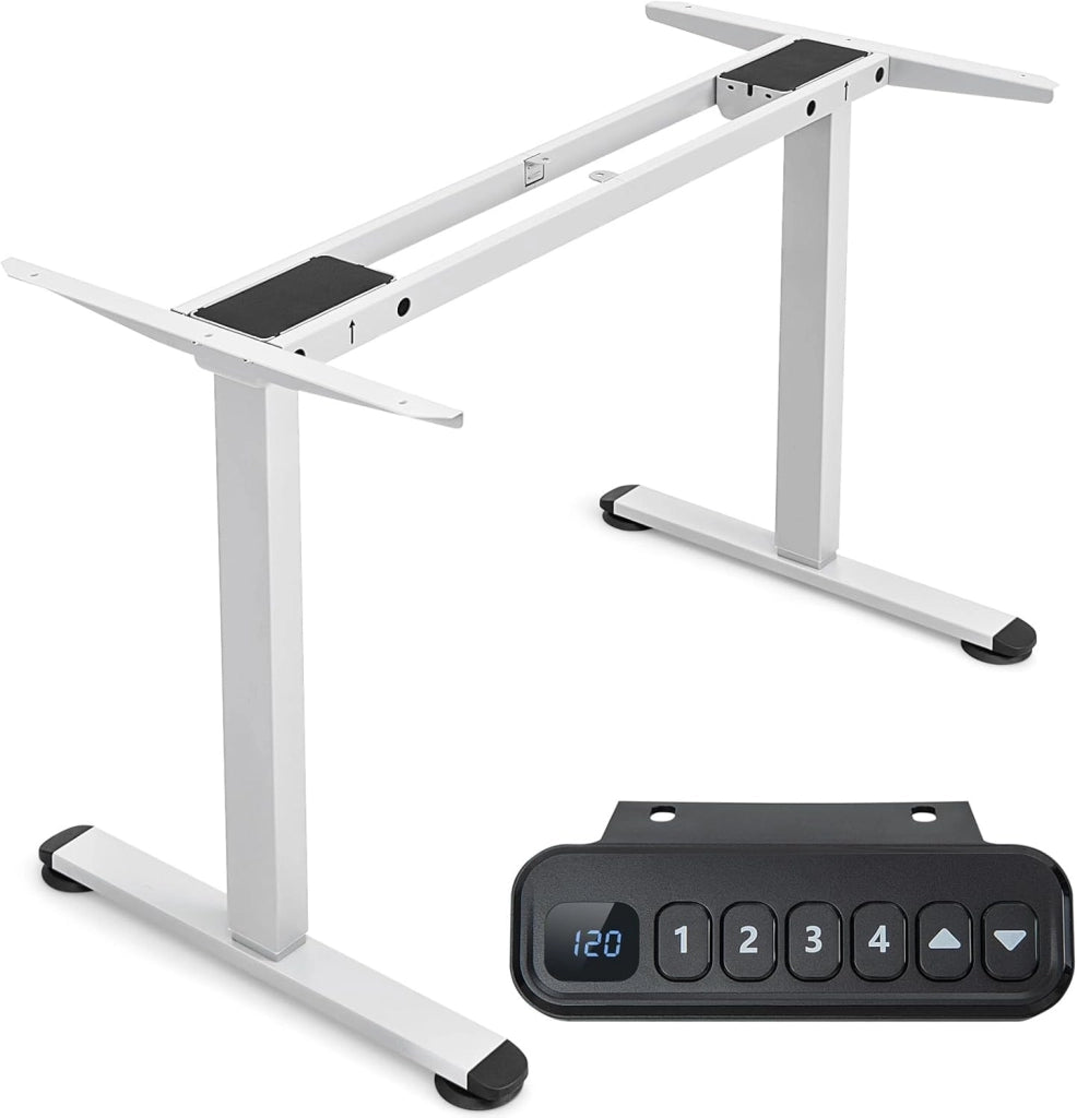 Scrivania Regolabile in Altezza, Scrivania Elettrica con 2 Motori con Memoria, Protezione Anticollisione e Vassoio per Cavi, Standing Desk per Casa e Ufficio, Portata 100 kg (Nero)
