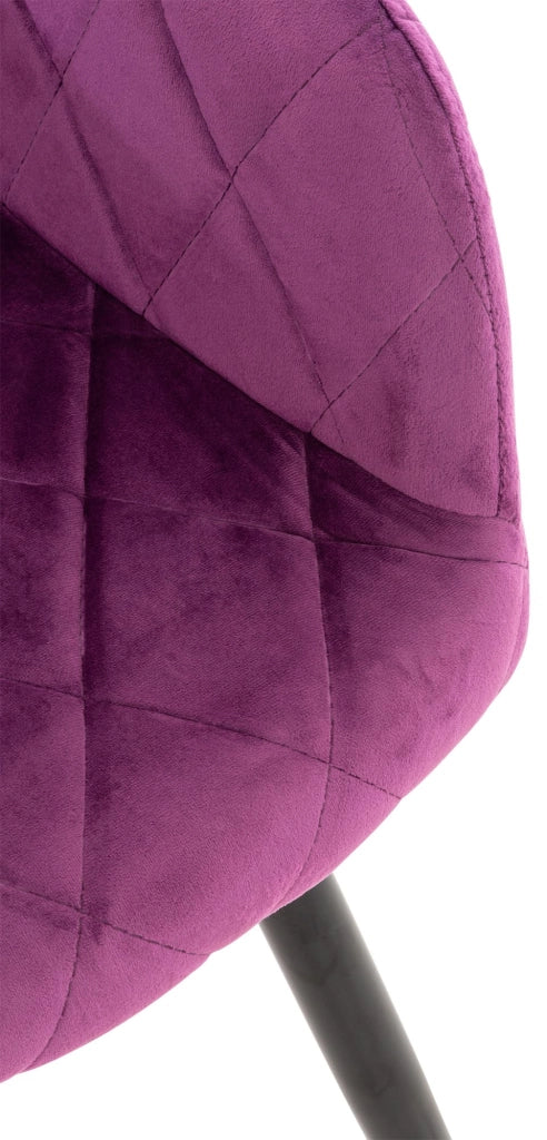 Sedia da pranzo Shila fodera a rombi Velluto,viola