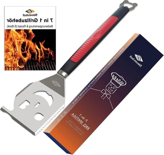 Spada da BBQ 7 in 1 - attrezzo da griglia 17 pollici - per esterno - accessori da barbecue - uomo - regalo - confezione da giardino