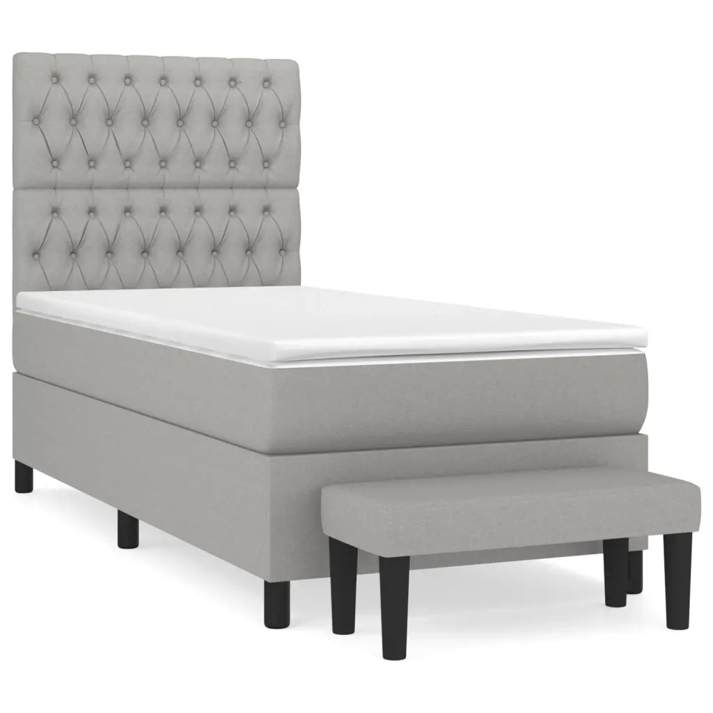 Giroletto a Molle con Materasso Grigio Chiaro 90x190 cm Tessutocod mxl 99176