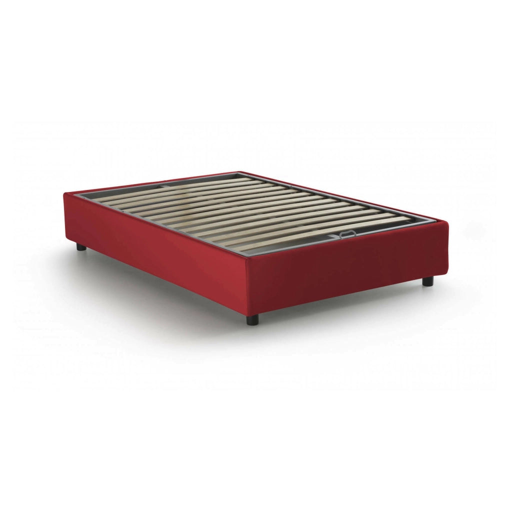 Asid, Letto Piazza e Mezza Sfoderabile Made in Italy, Rosso