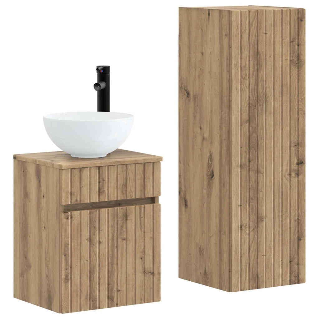 Set di mobili per il bagno 2 pz Rovere Artigianale 3406142