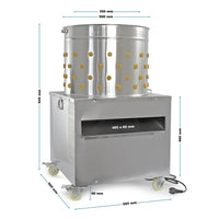 Fudajo Spiumatrice elettrica 1500 w, Spennapolli con tamburo in acciaio inox Ø 50cm 130 dita