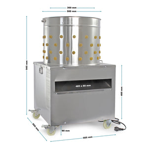 Fudajo Spiumatrice elettrica 1500 w, Spennapolli con tamburo in acciaio inox Ø 50cm 130 dita