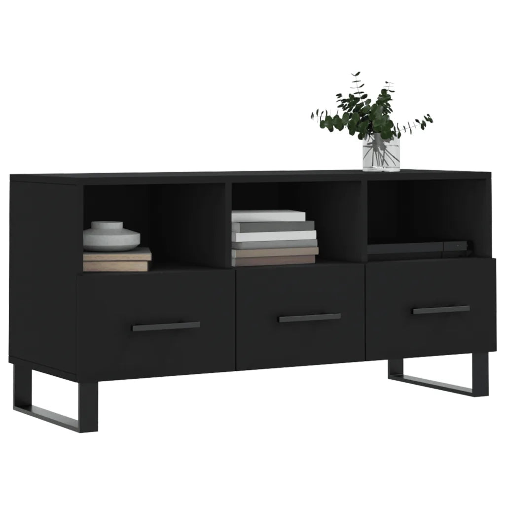 Mobile Porta TV Nero 102x36x50 cm in Legno Multistrato 829061