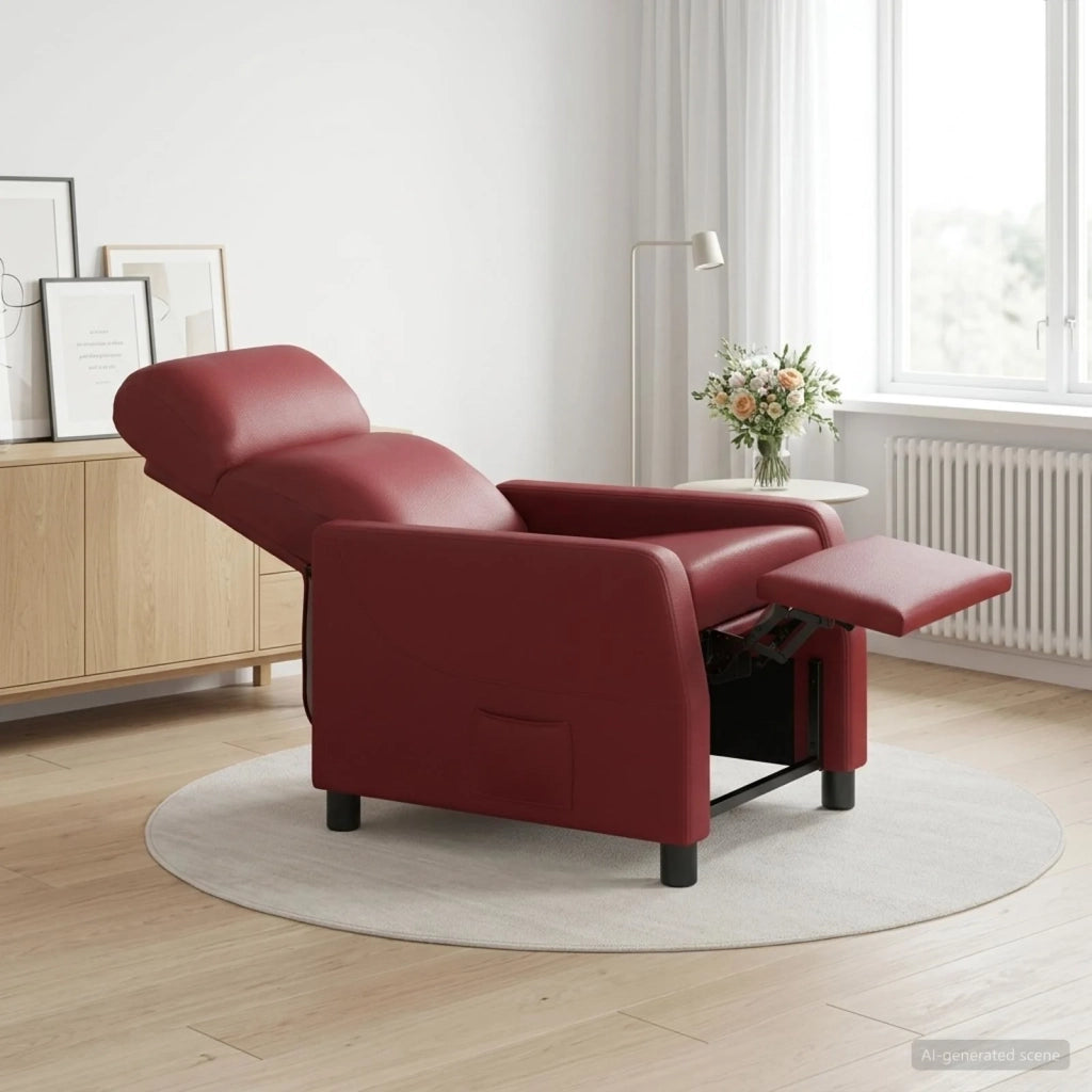 Divano Sedia-Poltrona reclinabile Rosso Vino Similpelle 868862