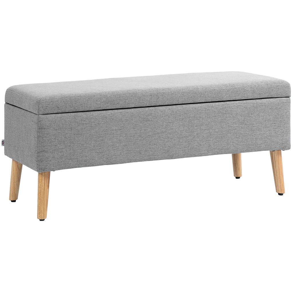 PANCA CONTENITORE 110 x 39 x 45 cm Grigio Effetto lino