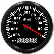 Ottico 85MM Snelheidsmeter con Contachilometri 0-200Km/h 0-999999Km IP67 Resistente all'Acqua e al Polvere con Schermo LCD Illuminazione di Fondo Rossa per Autoveicoli da Nave
