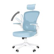Sedia da ufficio - HAMLODY Poltrona ergonomica con braccioli 2D, altezza poggiatesta supporto lombare schienale regolabile blu