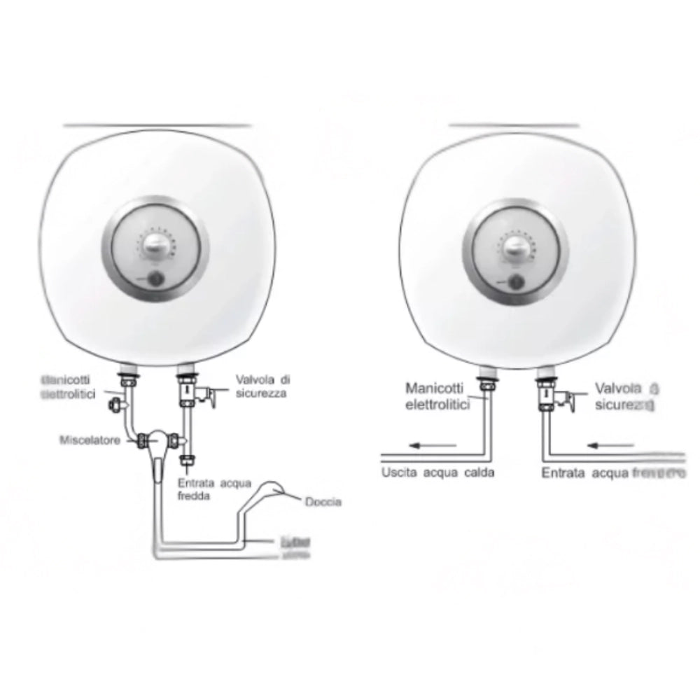 Scaldabagno elettrico isea mini swing sopralavello garanzia 2 anni 1500 watt *** capacità 30 litri, confezione 1