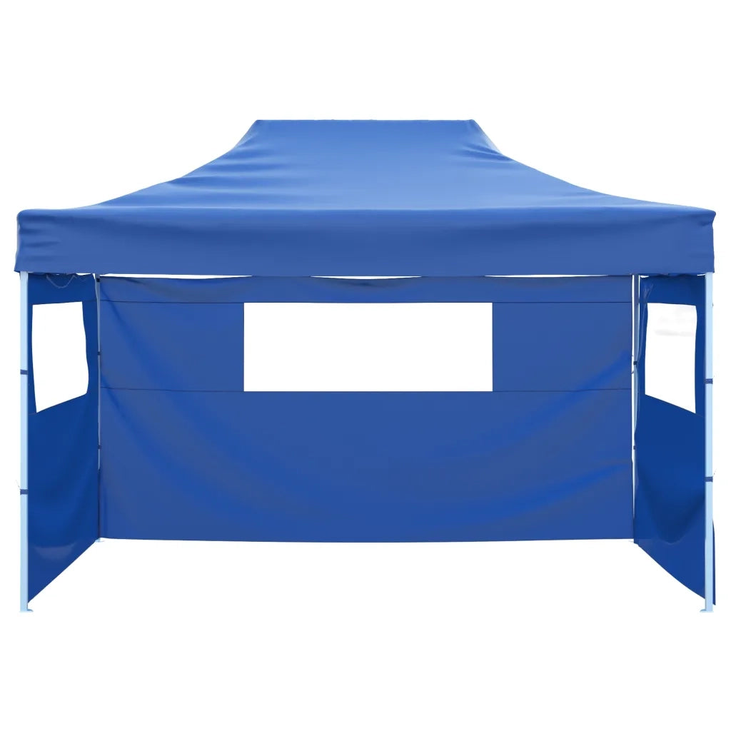 Tenda Pieghevole con 3 Pareti 3x4,5 m Blu