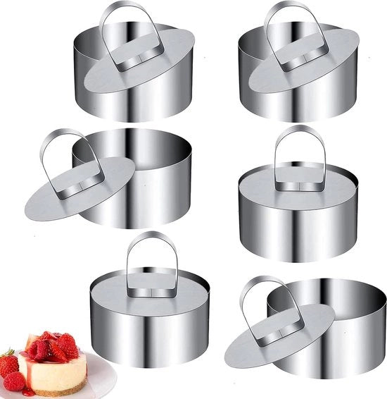 Anelli in acciaio inossidabile per dessert - 6 pezzi - set di anelli piccoli - forme a mousse - dessert incantevoli.