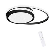 ZMH Lampada da soffitto plafoniera LED moderna 2 anelli 56W stella telecomando