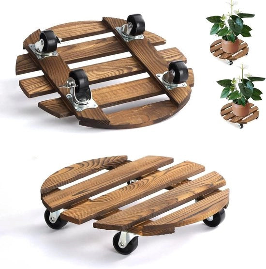 Rollatore per piante 30 x 65 cm - 80 kg di capacità di carico - per vasi di fiori - interni ed esterni