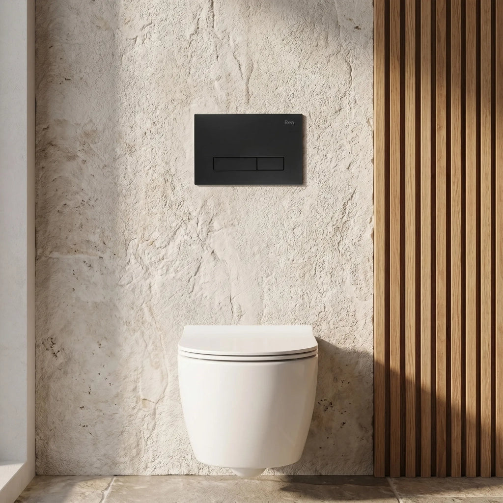Set Telaio Da Incasso Per Wc 024n Con Pulsante Hd Black