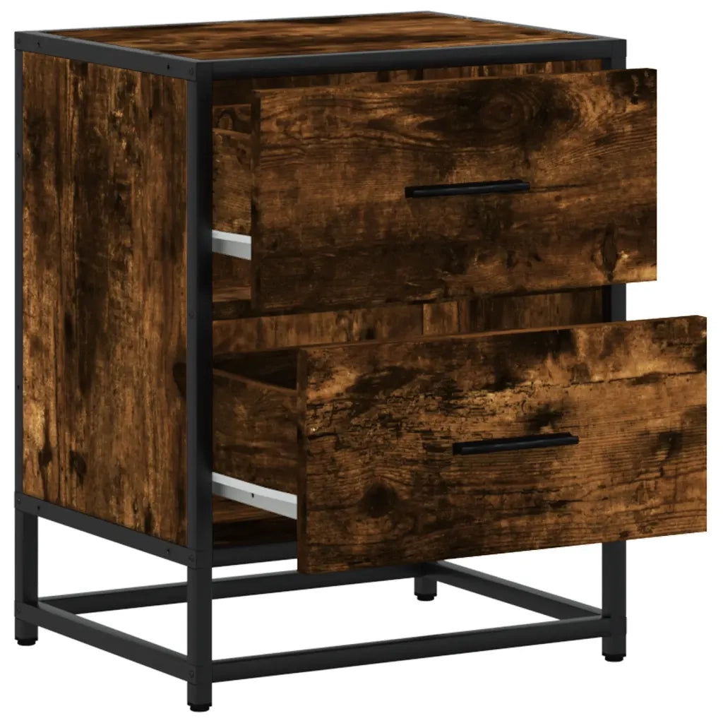 vidaXL Comodini Rovere Fumo 2 pz 40x31x50 cm in Truciolato