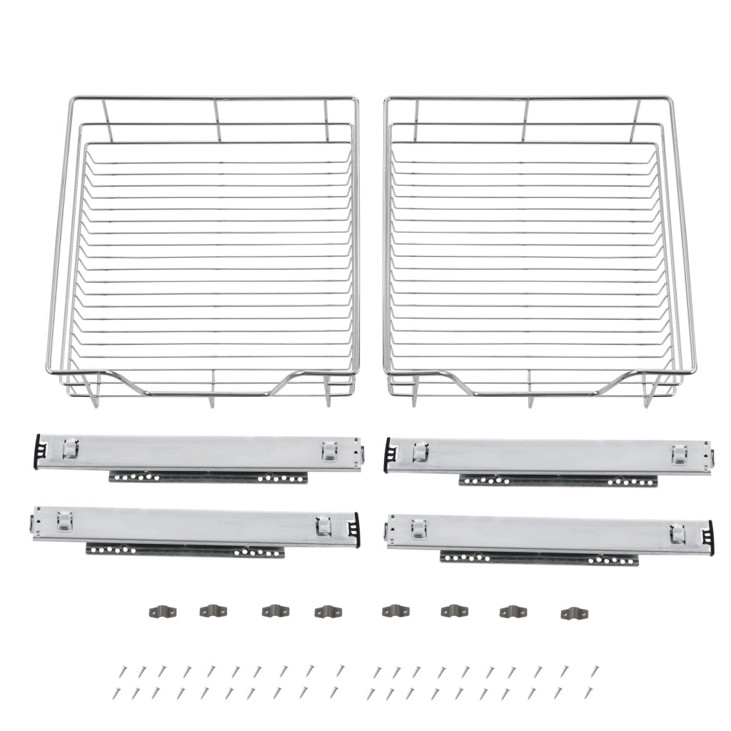 Set di 2 Cassetti Telescopici Estraibili a Rete con Guide in Acciaio 47x44x14 cm [en.casa]