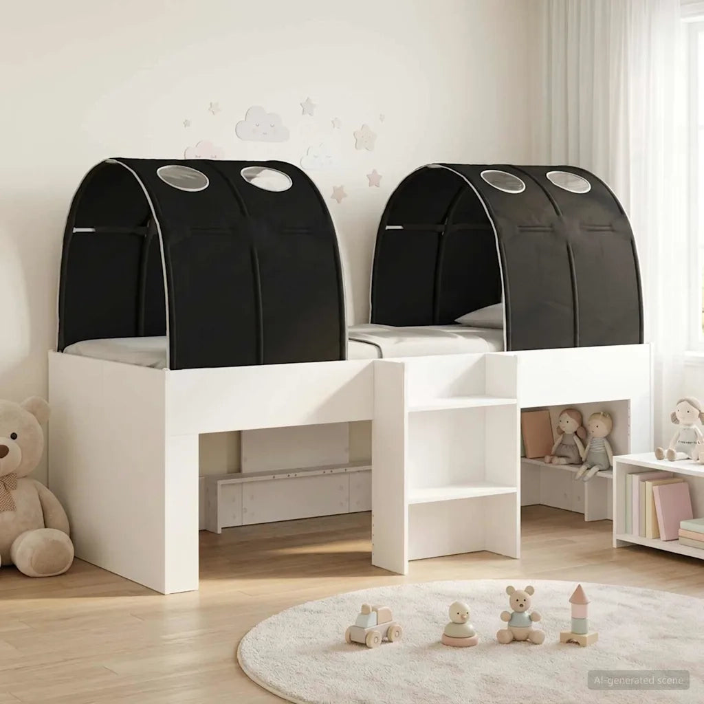 Letto Alto per Bambini con Tunnel Bianco e Nero 3423538