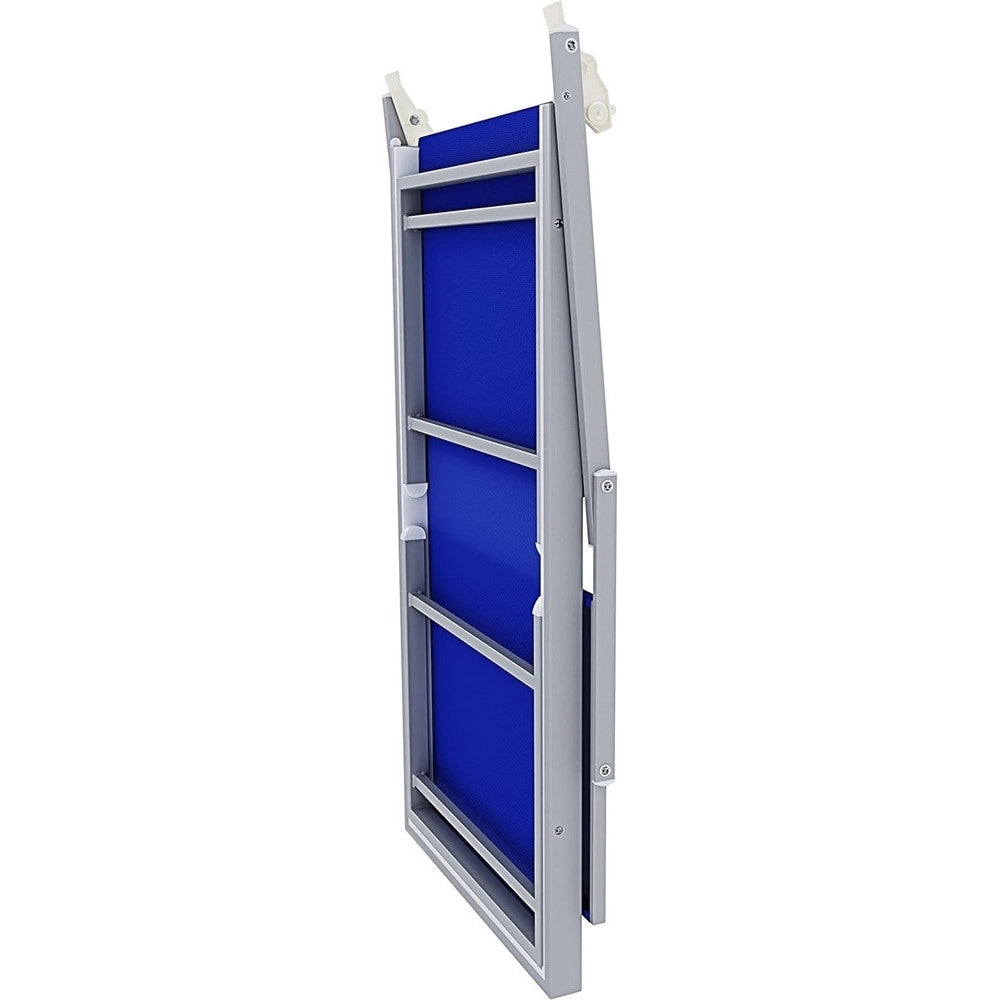 Trade Shop - Lettino Pieghevole Prendisole In Alluminio Textilene Con Parasole Orientabile 186x61x38cm -