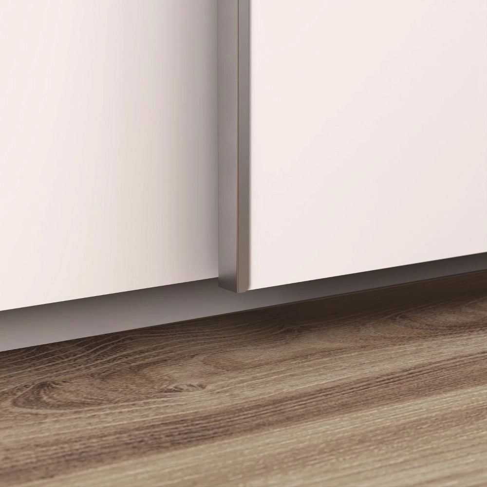 Armadio Afra bianco 150x61x235H con ante scorrevoli e specchio