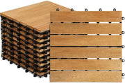 Pavimenti in legno di acacia certificato 30x30cm con sistema di fissaggio 66 pezzi da assemblare