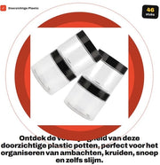 Contenitori in plastica a forma rotonda, 46 pezzi, 120 ml, contenitori di conservazione a chiusura ermetica, adatti per artigianato e dolci, prodotti in materiale food-grade e duraturo.