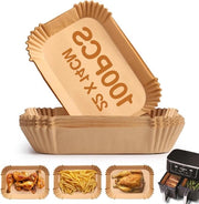 Papier per forno a vento - 100 pezzi - 22 x 14 cm - rettangolare - rivestimento antiaderente - compatibile con AF300EU AF400EU Dual Zone Air Fryer