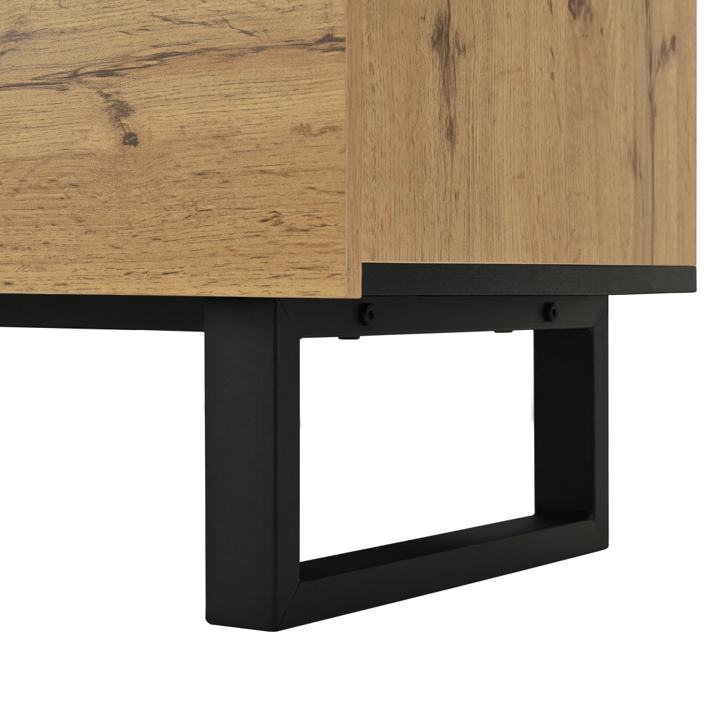 Mobile TV con 2 Ante; 1 Vano a Ribalta e Vano Aperto; Stile Minimalista; in Pannello di Particelle; Effetto Legno; 180??38??45 cm