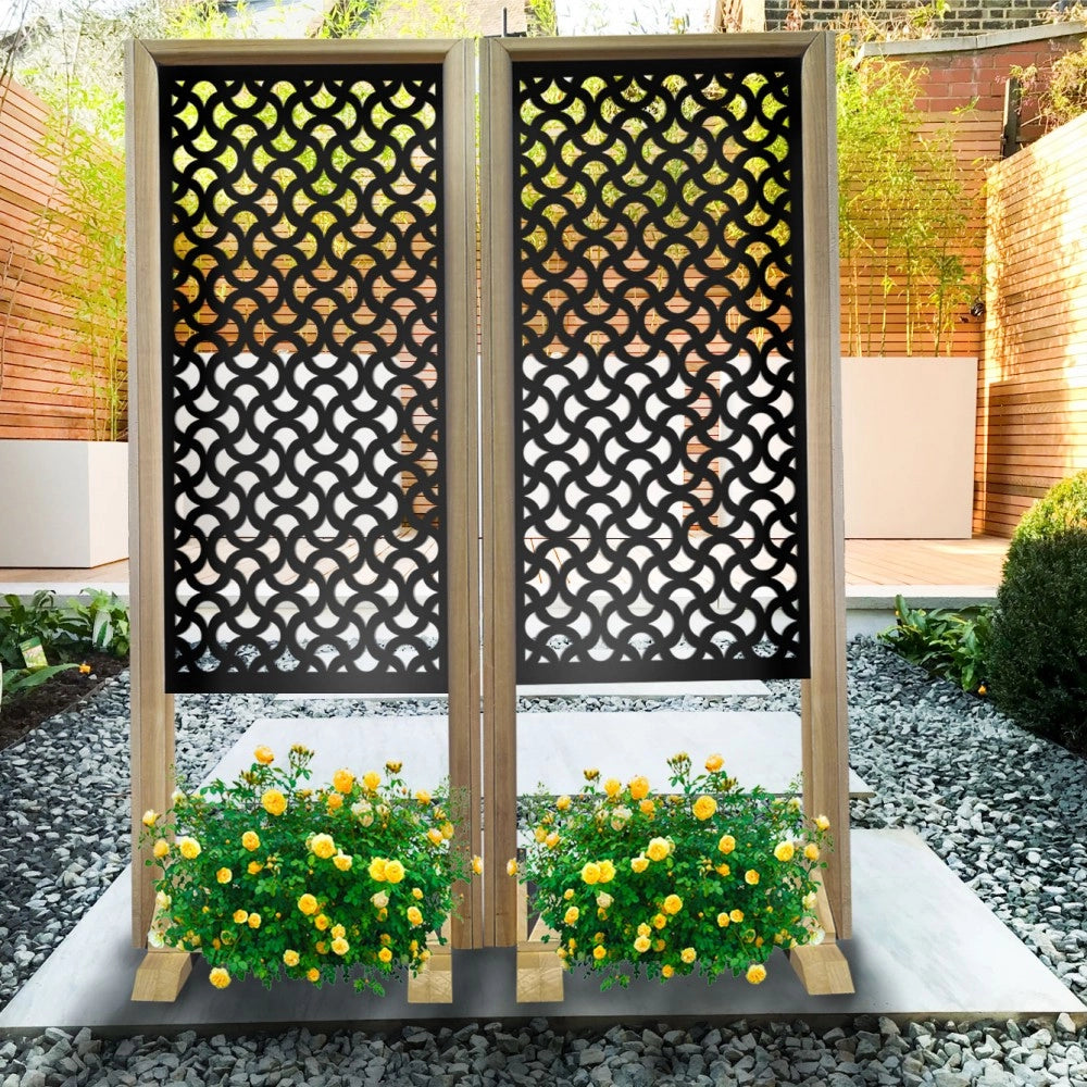 DROPS - Separè - Paravento modulabile - 70x190cm - in Legno e PVC Colore: nero