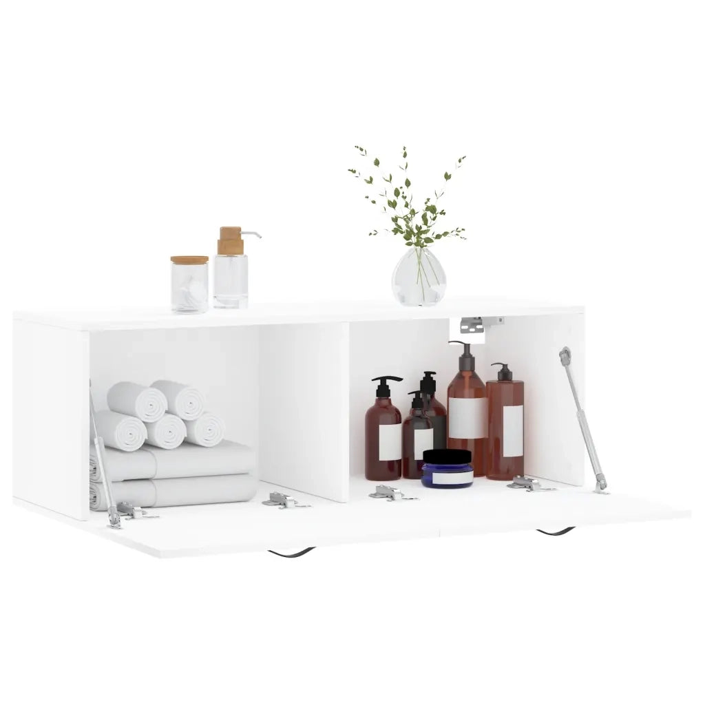 Mobile a Parete Bianco 100x36,5x35 cm in Legno Multistrato 830124