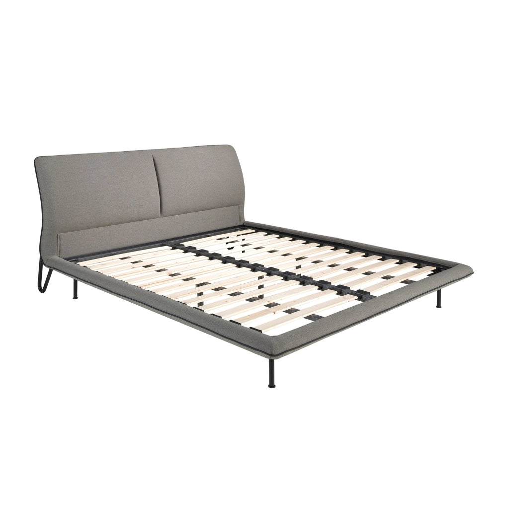 Letto in tessuto grigio scuro