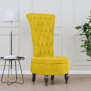 Sedia con Schienale Alto Design con Bottoni in Velluto Giallo 352469