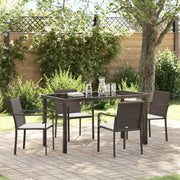 Set da Pranzo per Giardino 5 pcs Marrone e Nero Rattan in PE 3379046