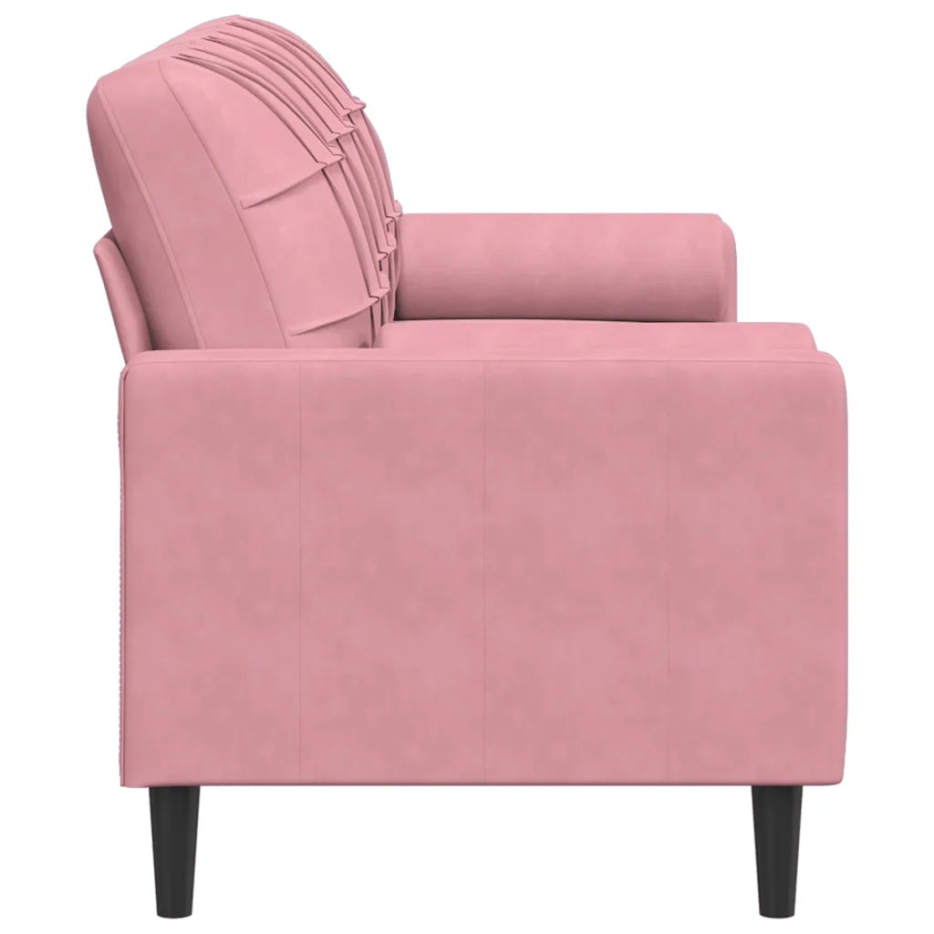 Divano a 3 Posti con Cuscini Rosa 180 cm in Velluto 3278232