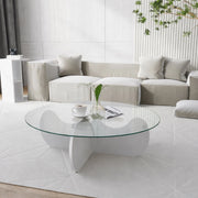 Willow, Tavolino da Salotto Effetto Fume, 90x90x30h cm Bianco