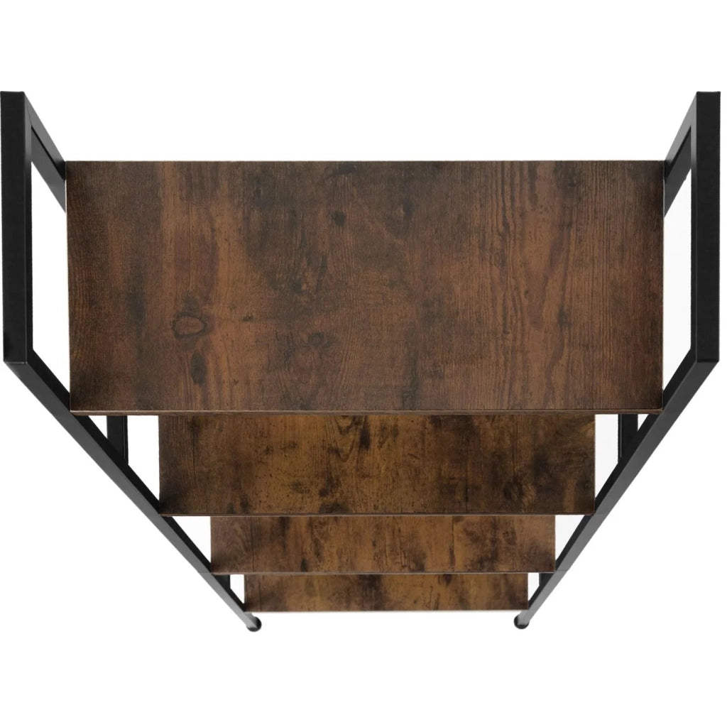 Libreria grande in stile industriale/vintage con 4 ripiani 139 cm marrone 08_0000280