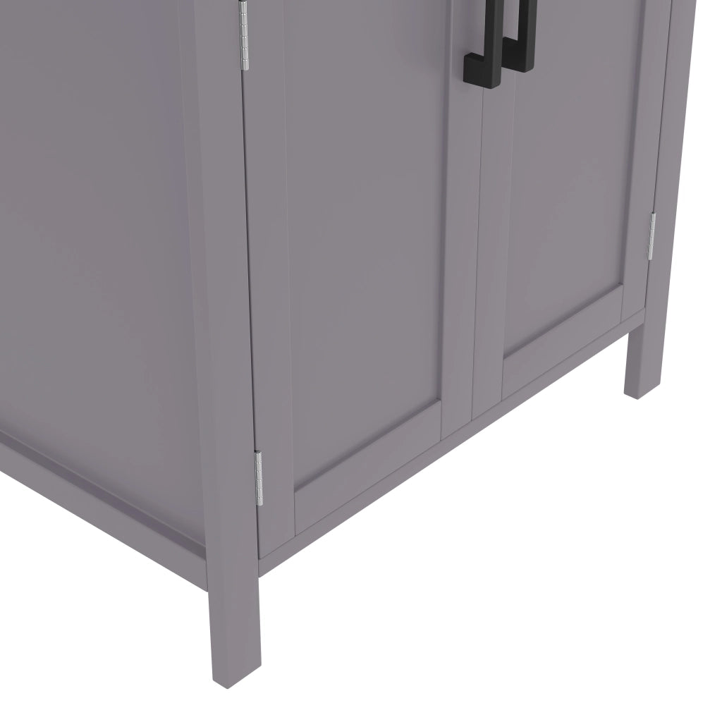 Mobile bagno freestanding con lavabo in ceramica, 60 x 46 x 84,8 cm, grigio