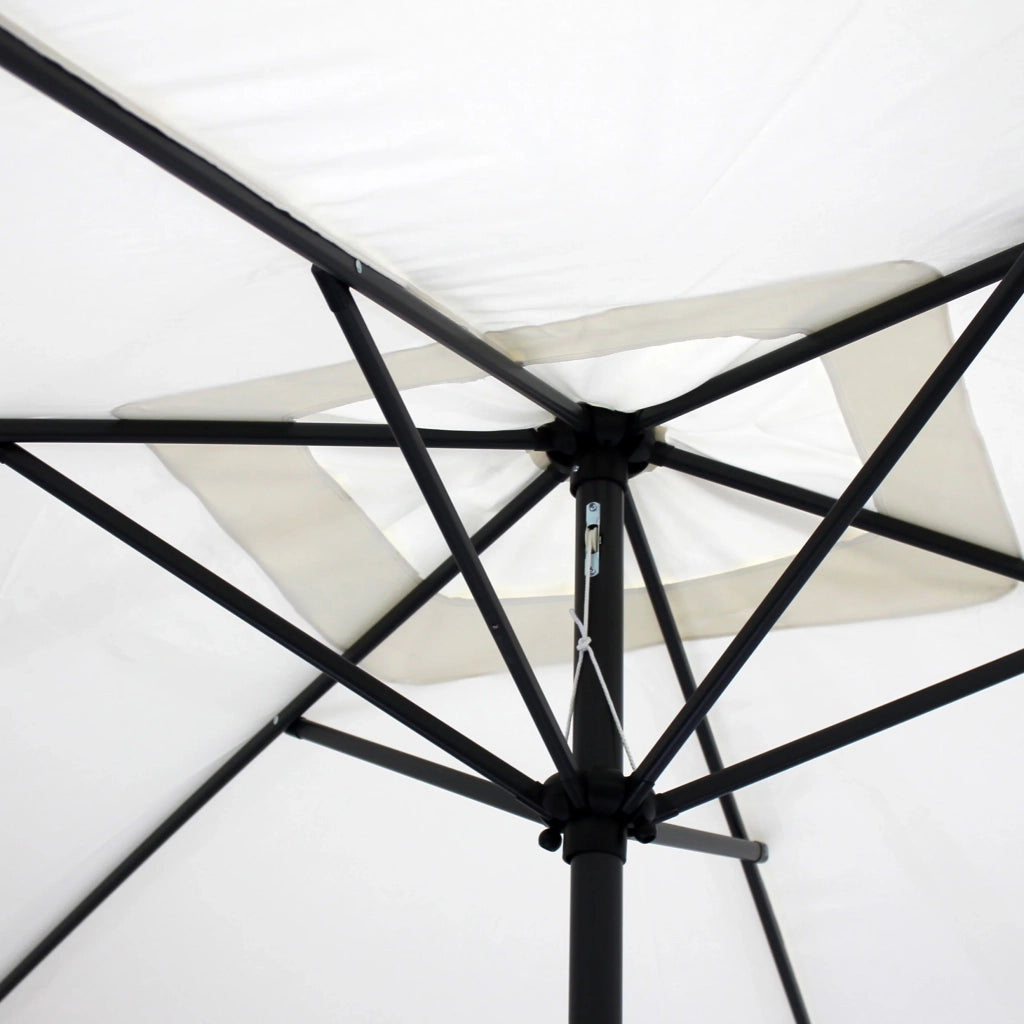 Ombrellone rettangolare  da giardino Aren (300x200 cm), acciaio e poliestere, palo diam. 38 mm, apertura antivento con manovella, senza base, colore grigio chiaro