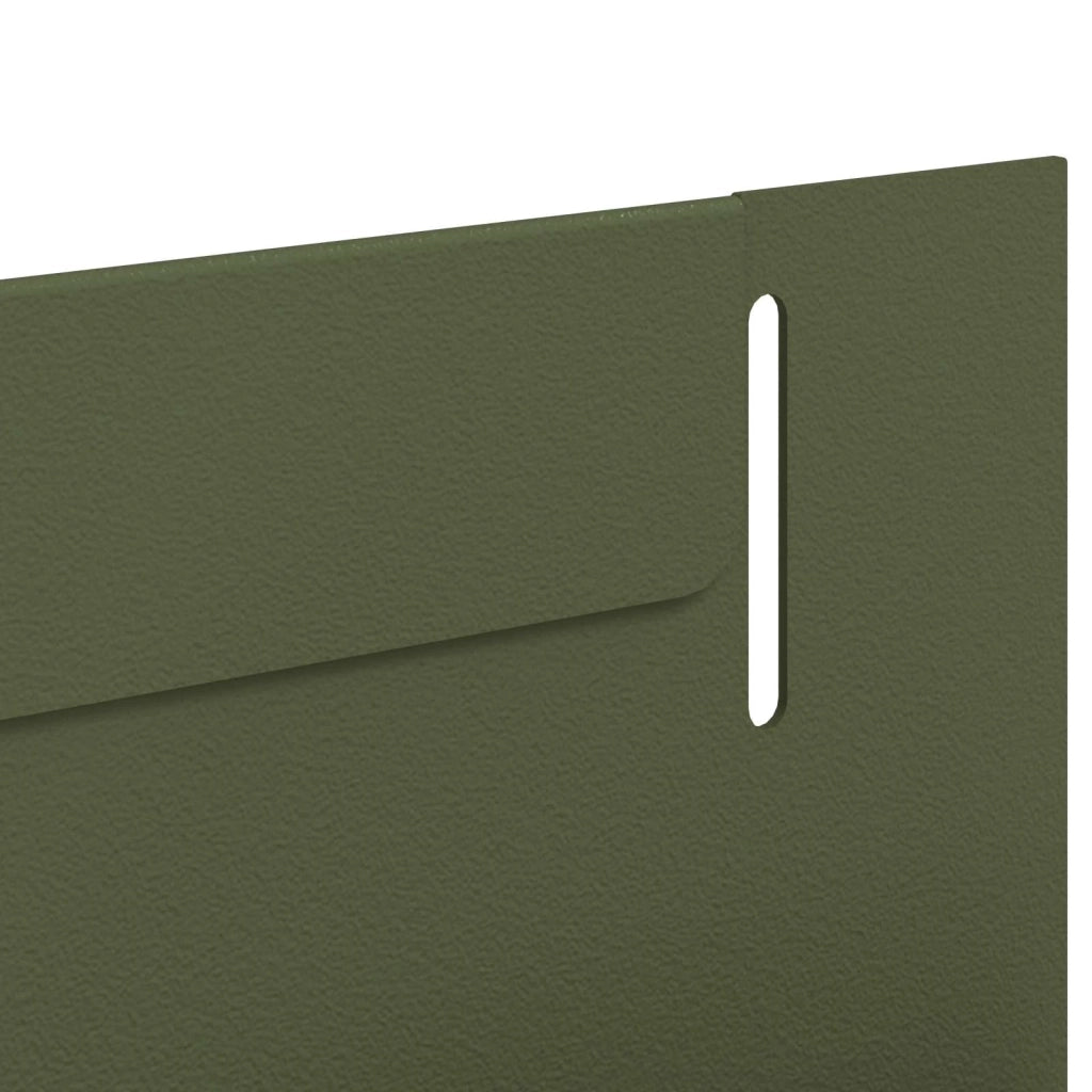 Bordura per Prato 10 pz 102 x 4 x 4 cm Acciaio Verde Oliva 8008726