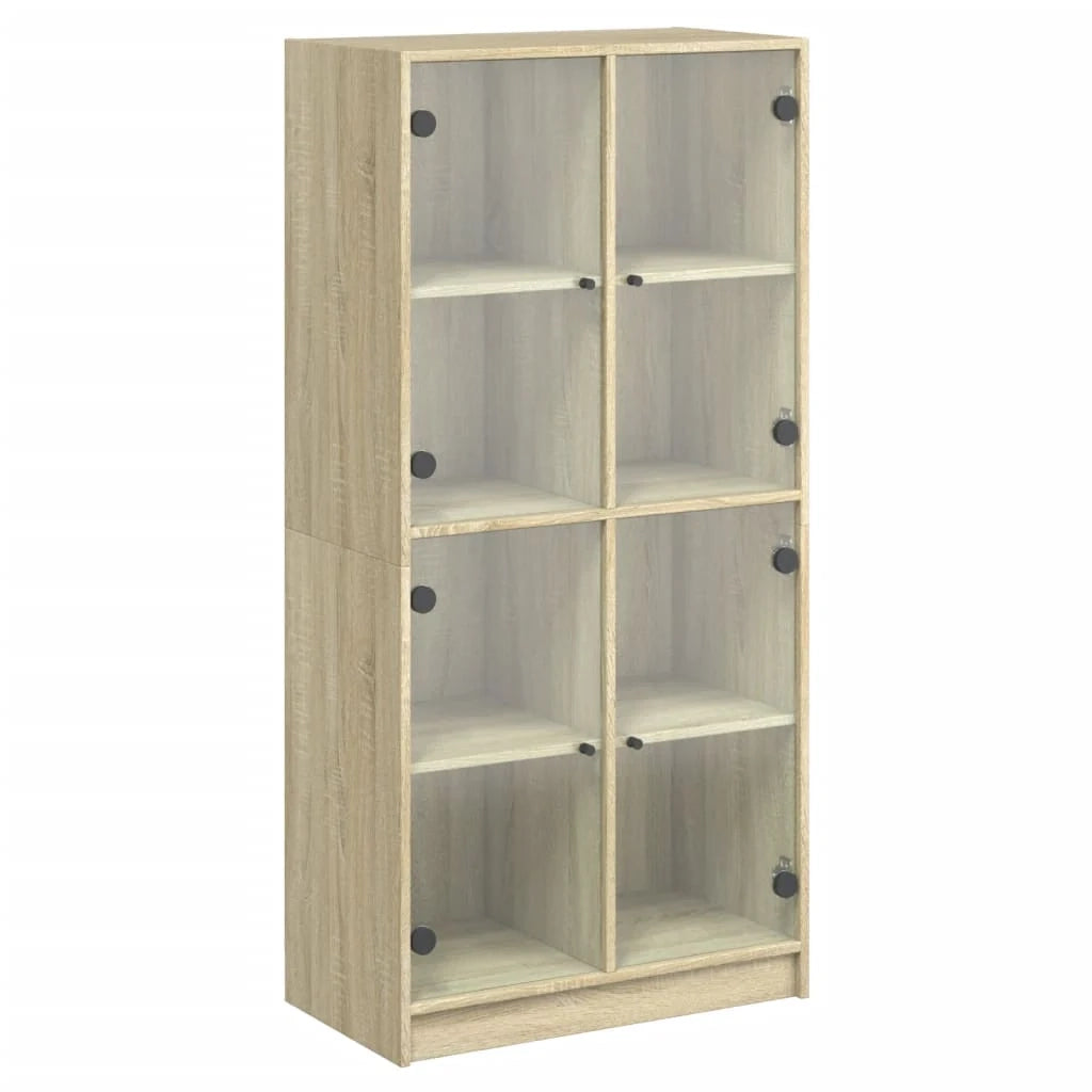 Buffet credenza cassettiera armadio mobile contenitore organizer cucina soggiorno salotto alto con ante legno ingegnerizzato Sonoma marrone 02_0032236