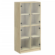 Buffet credenza cassettiera armadio mobile contenitore organizer cucina soggiorno salotto alto con ante legno ingegnerizzato Sonoma marrone 02_0032236