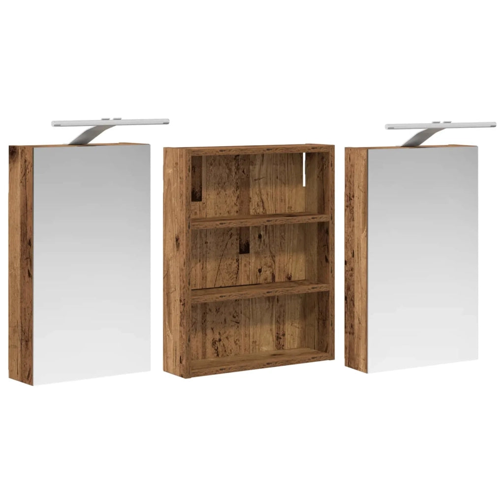 Set di Armadi da Bagno | Armadio da bagno con lo scaffale 3 pz 100 x 10,5 x 50 cm