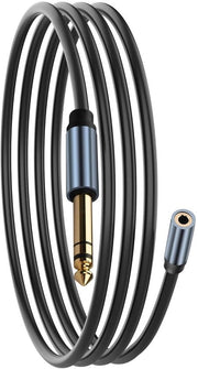 Adattatore audio da 6,35 mm a 3,5 mm - Convertitore jack stereo - 1,8 m - Per cuffie, altoparlanti ecc.