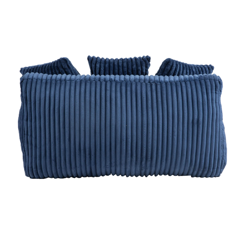 Divano Letto Singolo a Terra con Cuscini ¨C MINIMAL ¨C Velluto a Coste Blu Navy