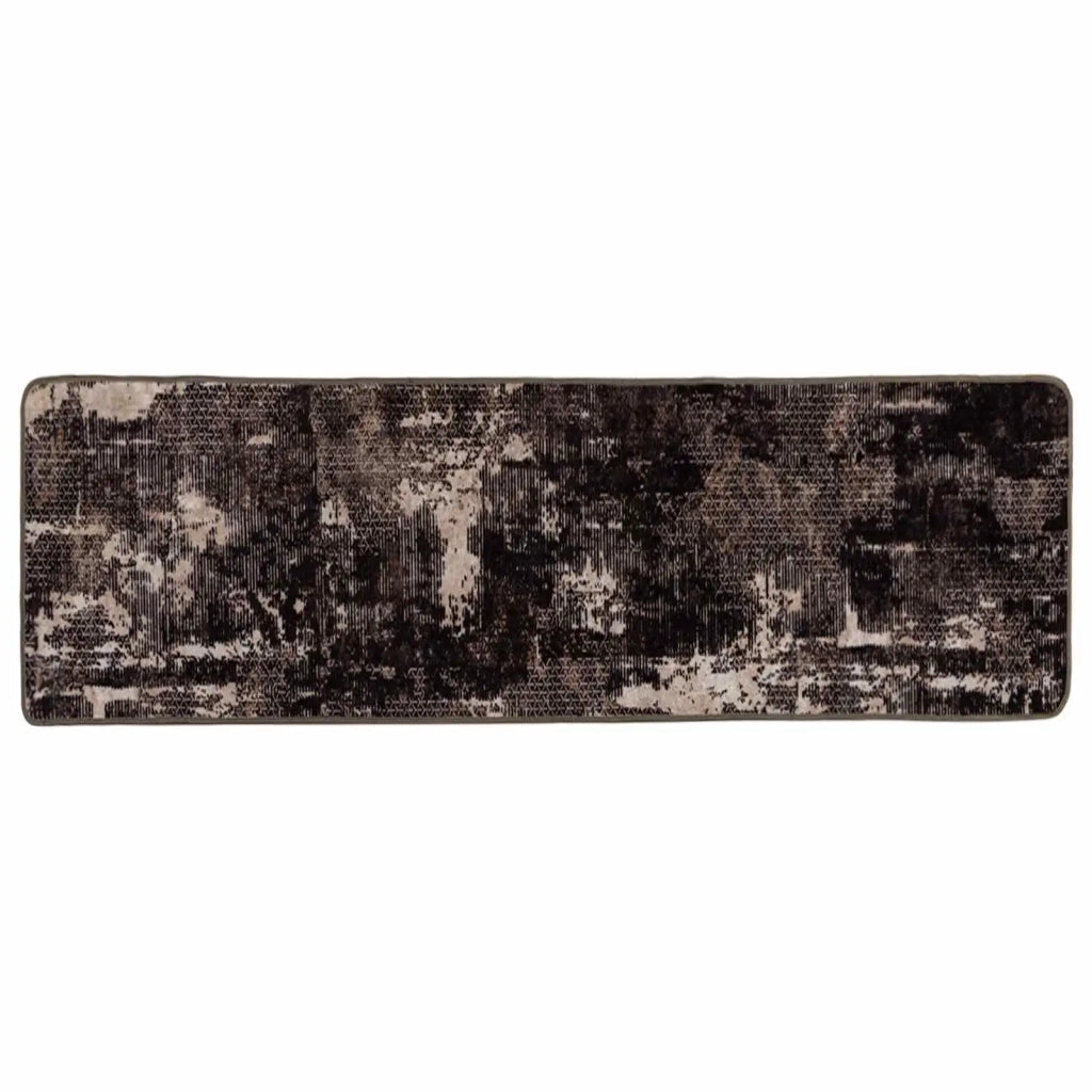 Runner Tappeto MARSA Nero 80 x 250 cm Poliestere e PVC