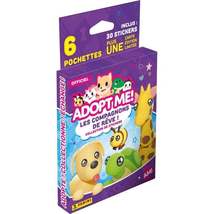 Adesivi - PANINI - Adottami! Roblox - blister da 6 tasche - 1 carta in edizione limitata - 35 adesivi